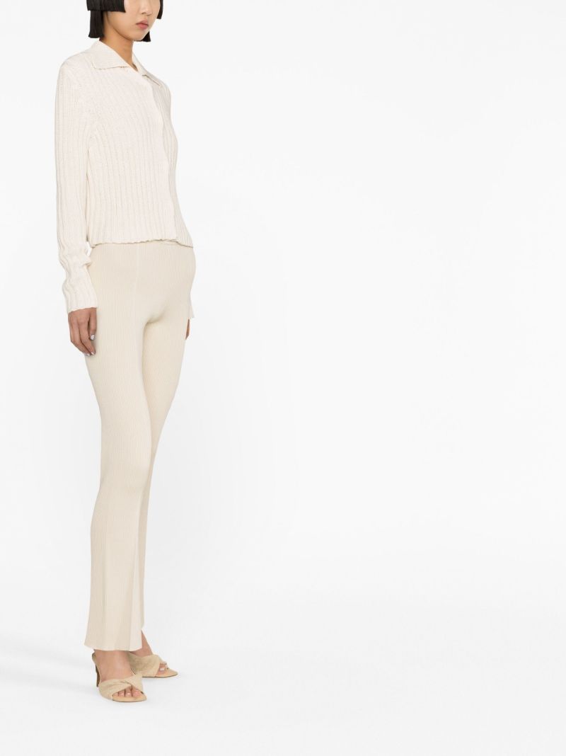 Neutral Ribbed Cotton Cardigan