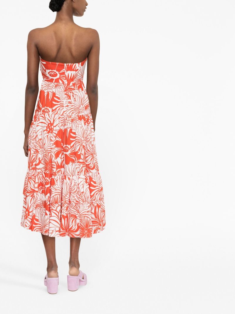 Red Marley Floral Print Halterneck Dress