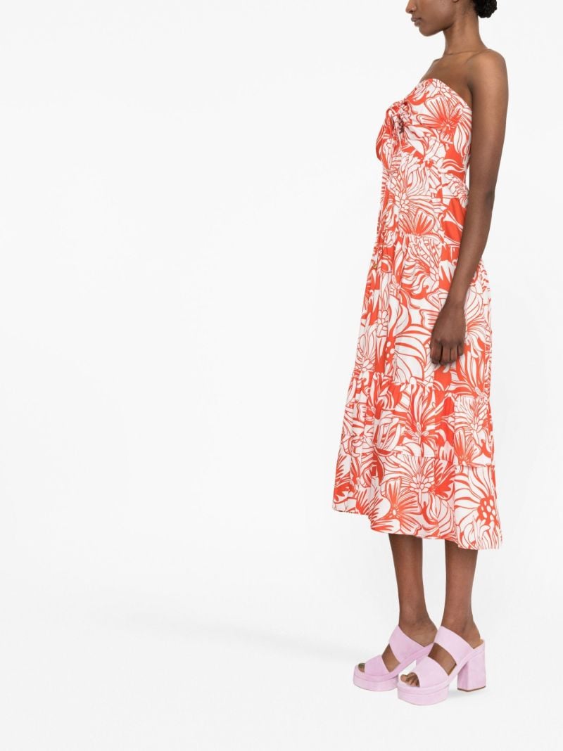 Red Marley Floral Print Halterneck Dress