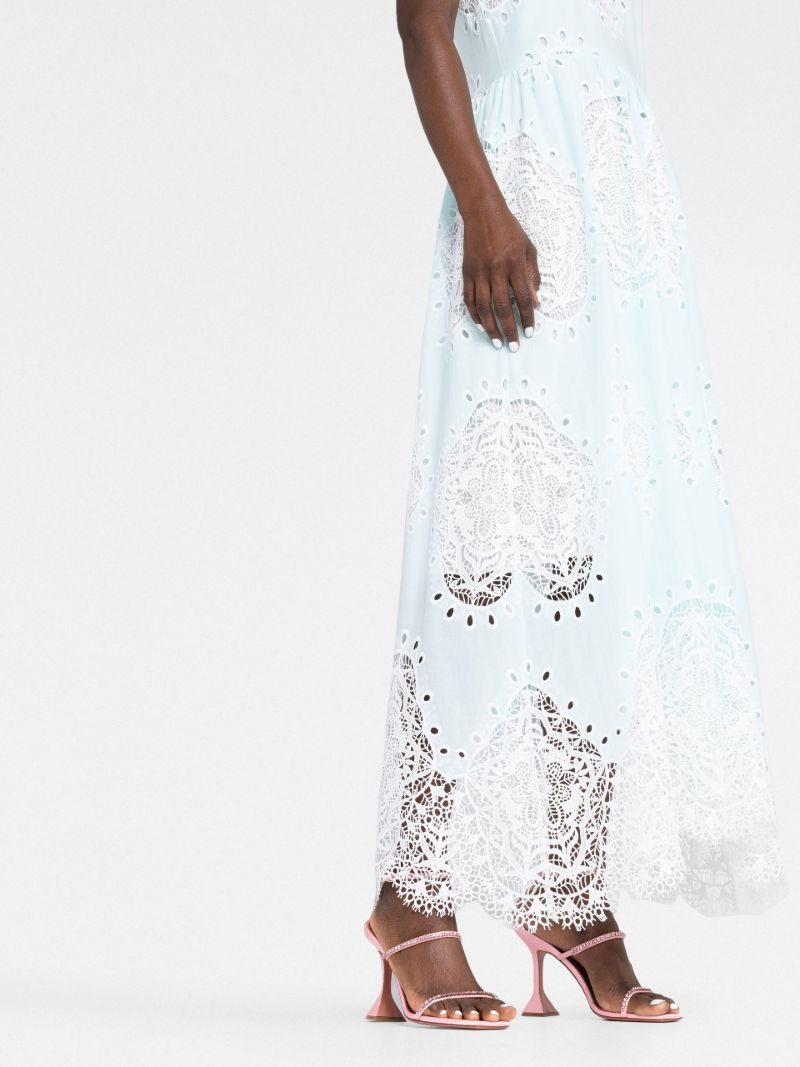 Blue Vivi Lace Cotton Dress