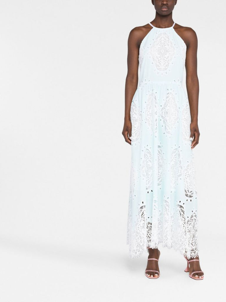 Blue Vivi Lace Cotton Dress