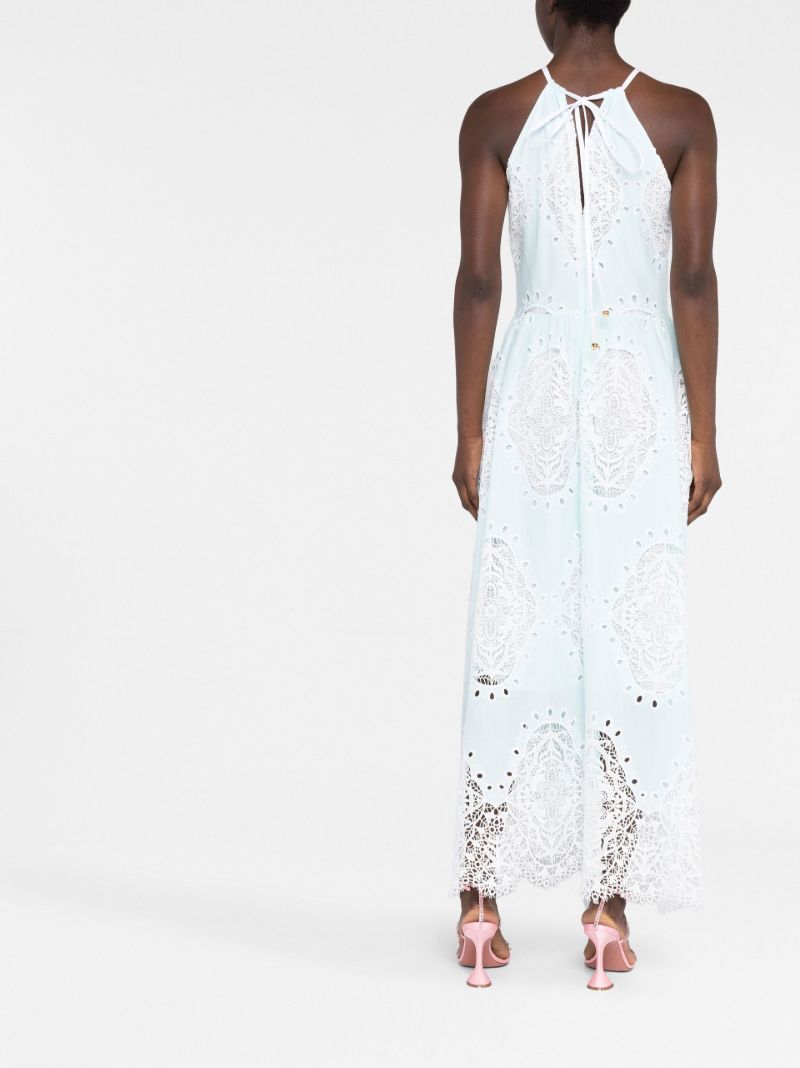 Blue Vivi Lace Cotton Dress