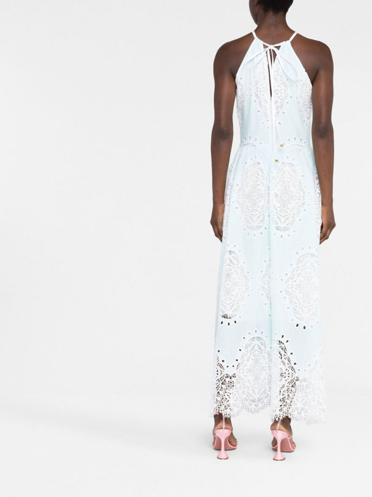 Blue Vivi Lace Cotton Dress