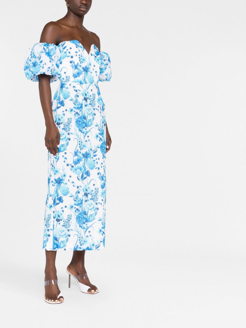 Blue Tati Off Shoulder Midi Dress