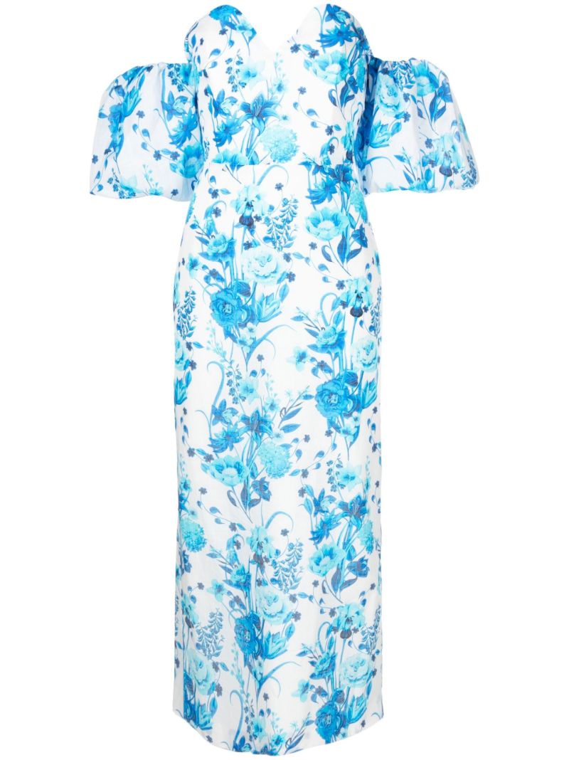 Blue Tati Off Shoulder Midi Dress