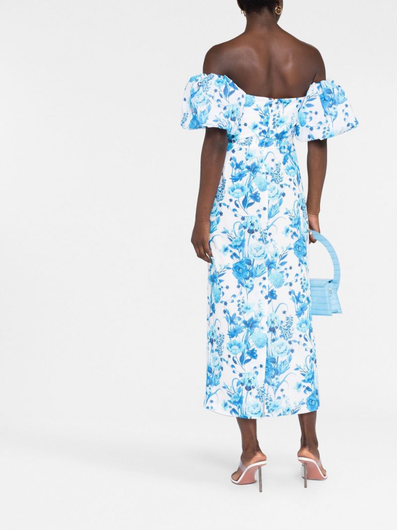 Blue Tati Off Shoulder Midi Dress