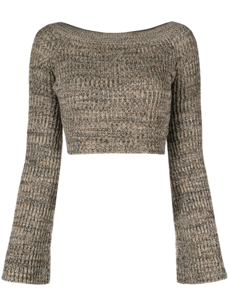 Neutral Off-the-shoulder MoulinÃ_x0083_Â© Sweater
