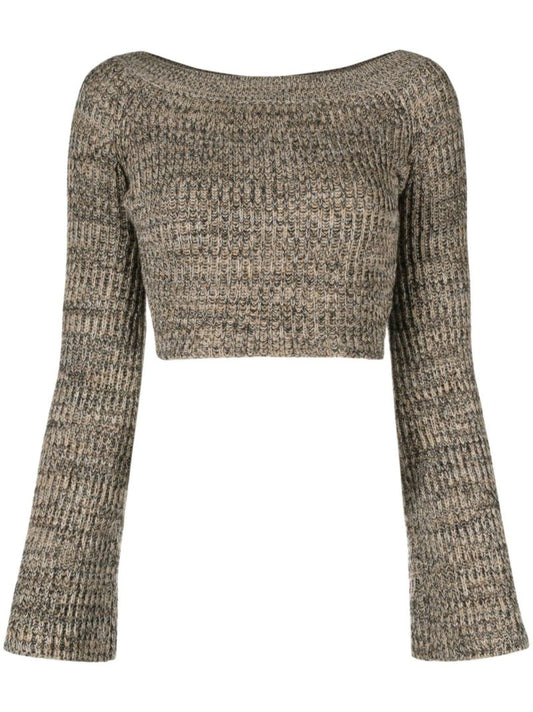 Neutral Off-the-shoulder MoulinÃ_x0083_Â© Sweater