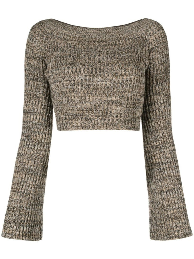 Neutral Off-the-shoulder MoulinÃ_x0083_Â© Sweater