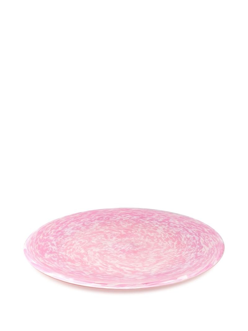 Pink Macchia Glass Plate