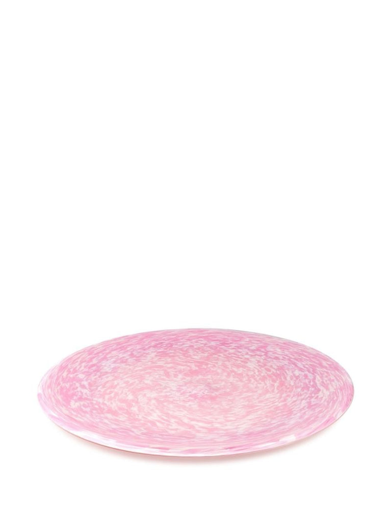 Pink Macchia Glass Plate
