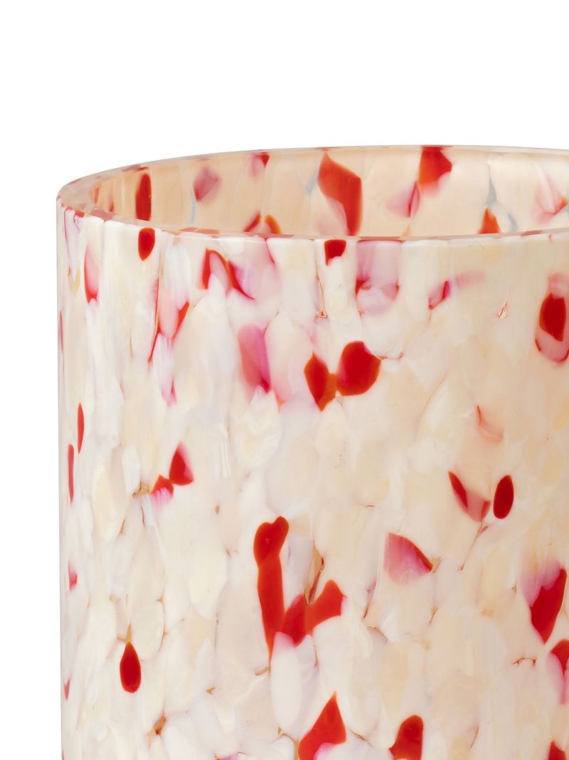 Red and White Macchia Glass Tumbler Set