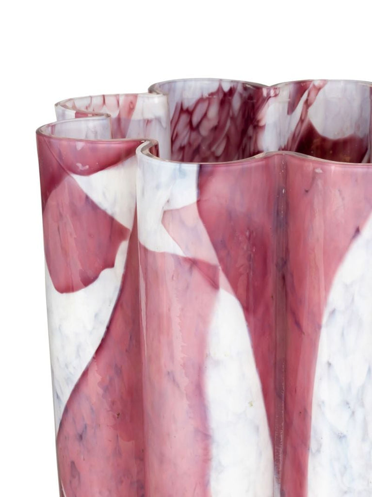 Purple Nougat Glass Bucket Vase