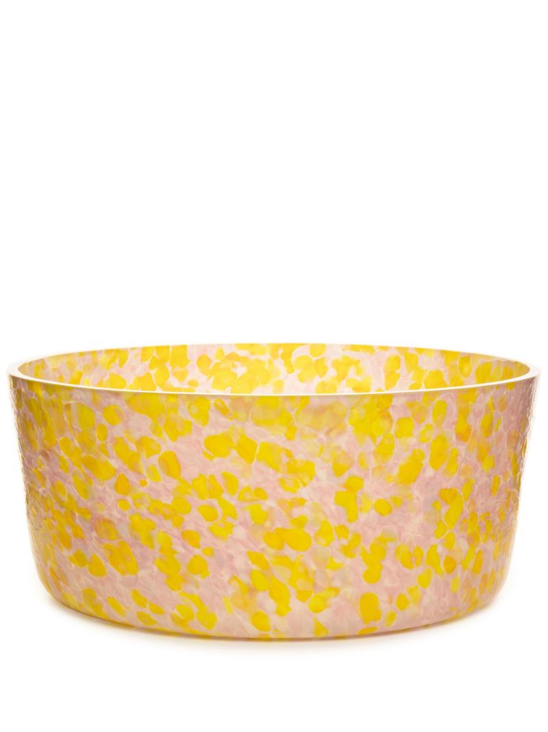 Yellow Macchia Large Glass Bowl