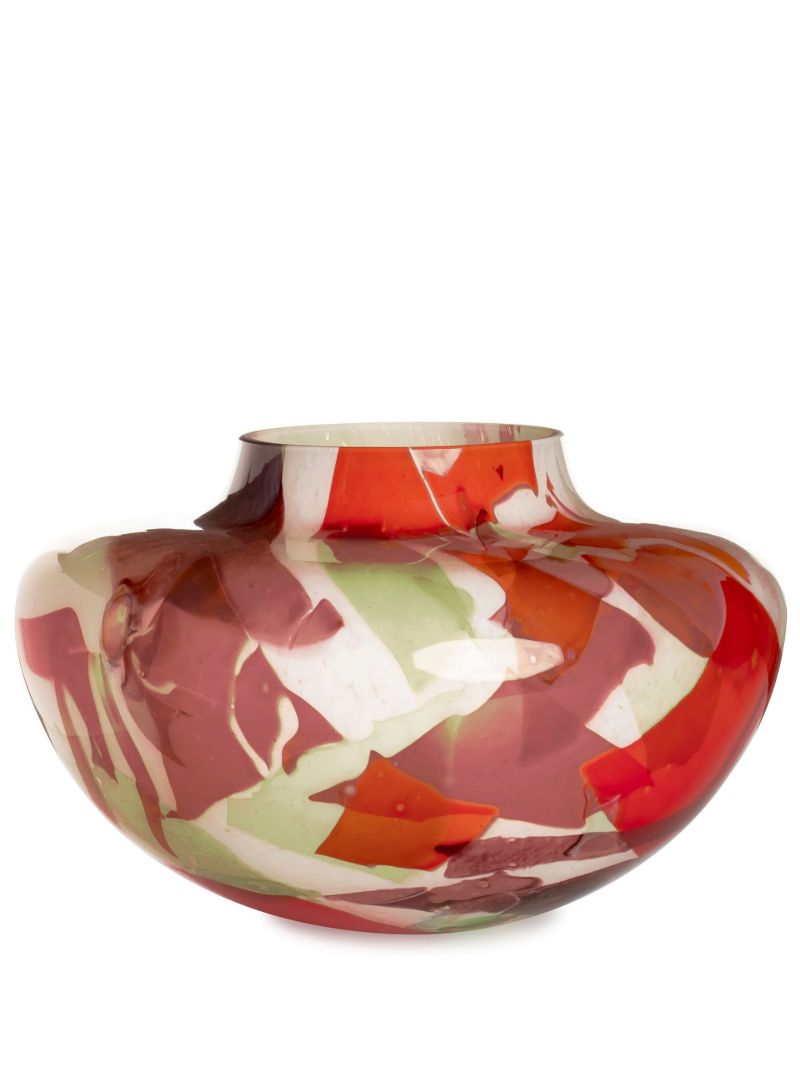 Red Spring Nougat Glass Vase