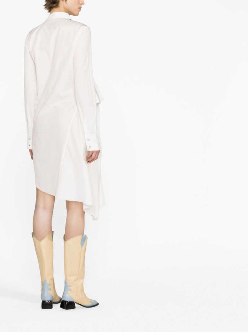 White Asymmetric Shirt Dress
