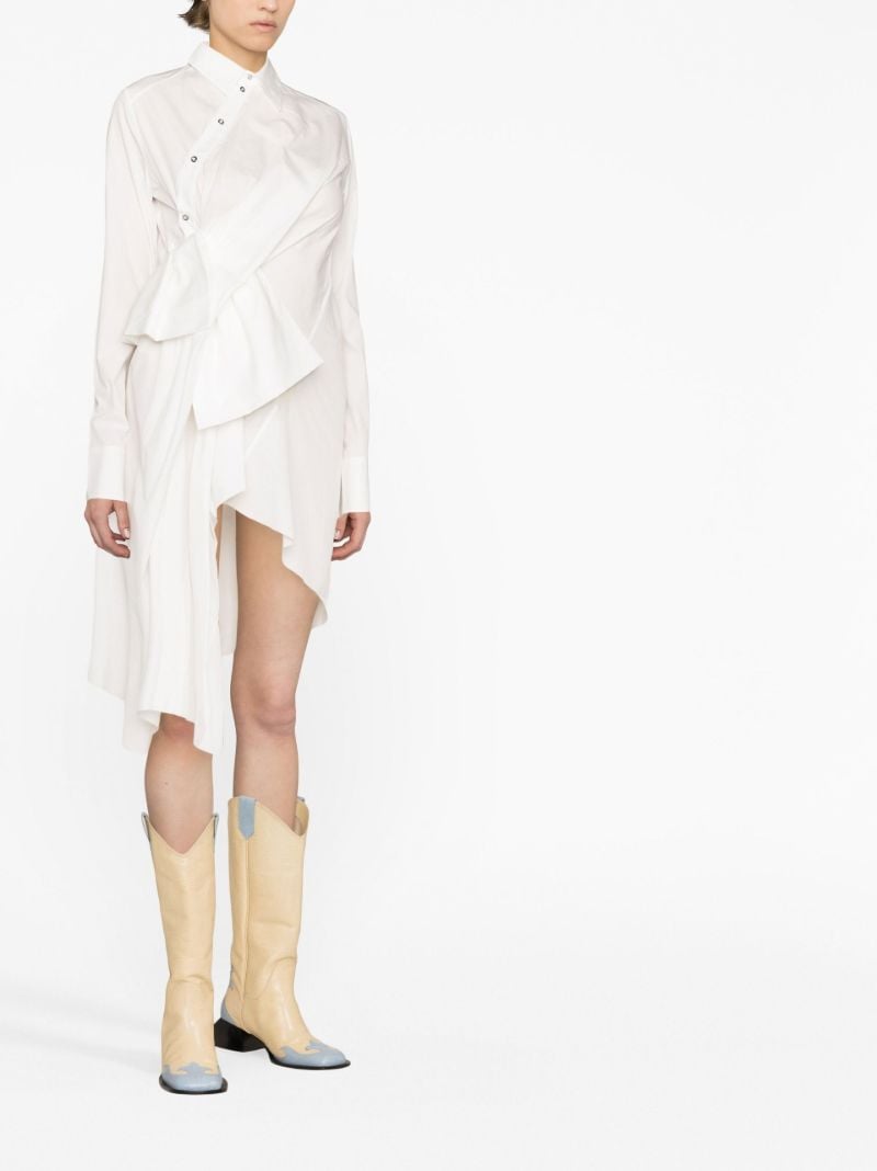 White Asymmetric Shirt Dress