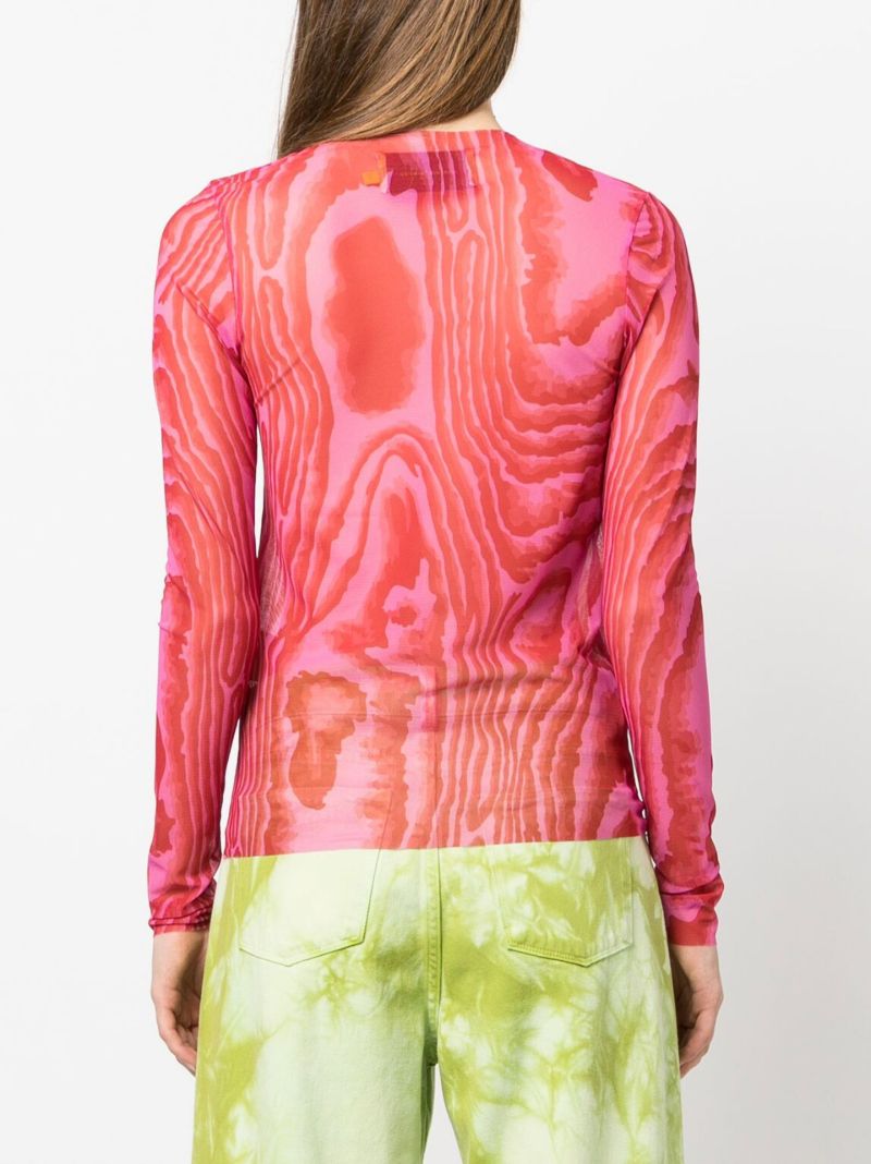 Pink Marbled Mesh Top