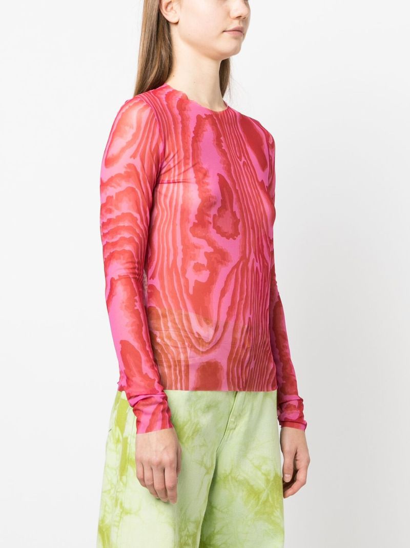 Pink Marbled Mesh Top
