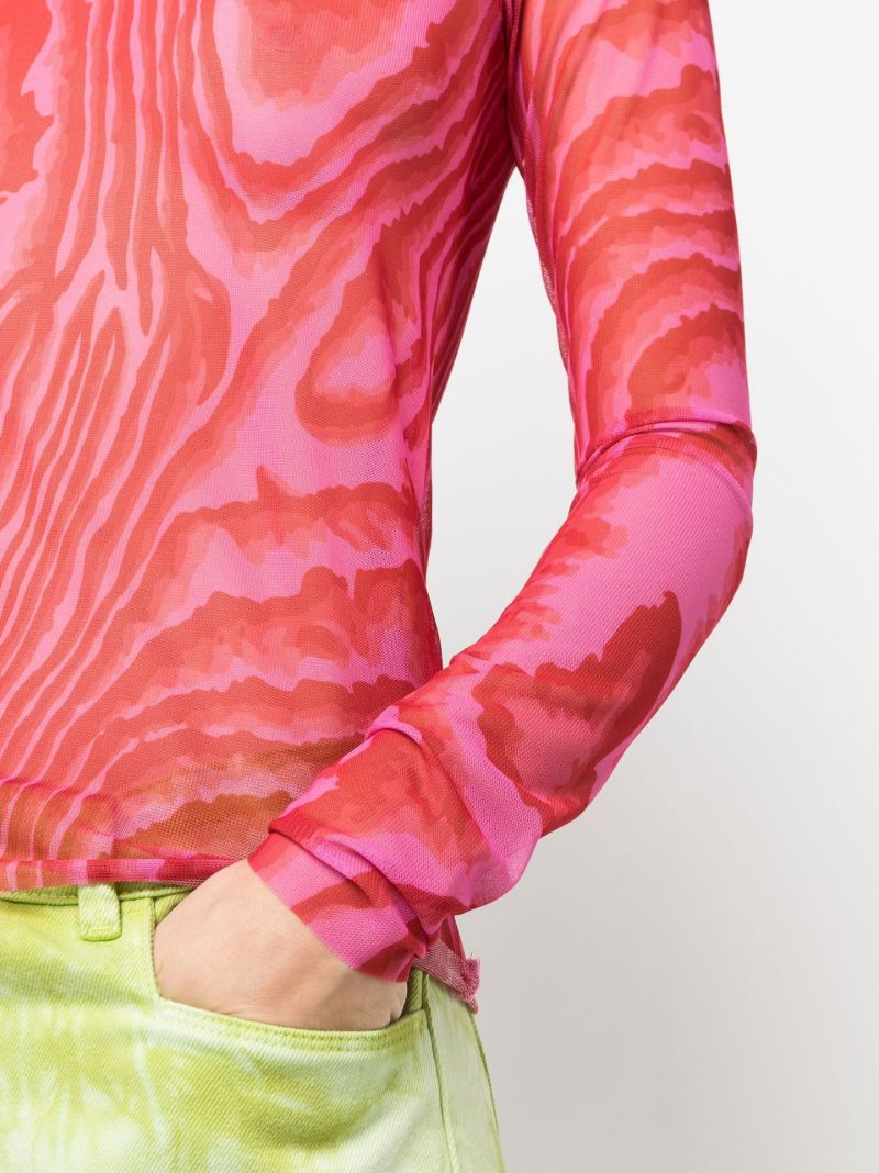 Pink Marbled Mesh Top