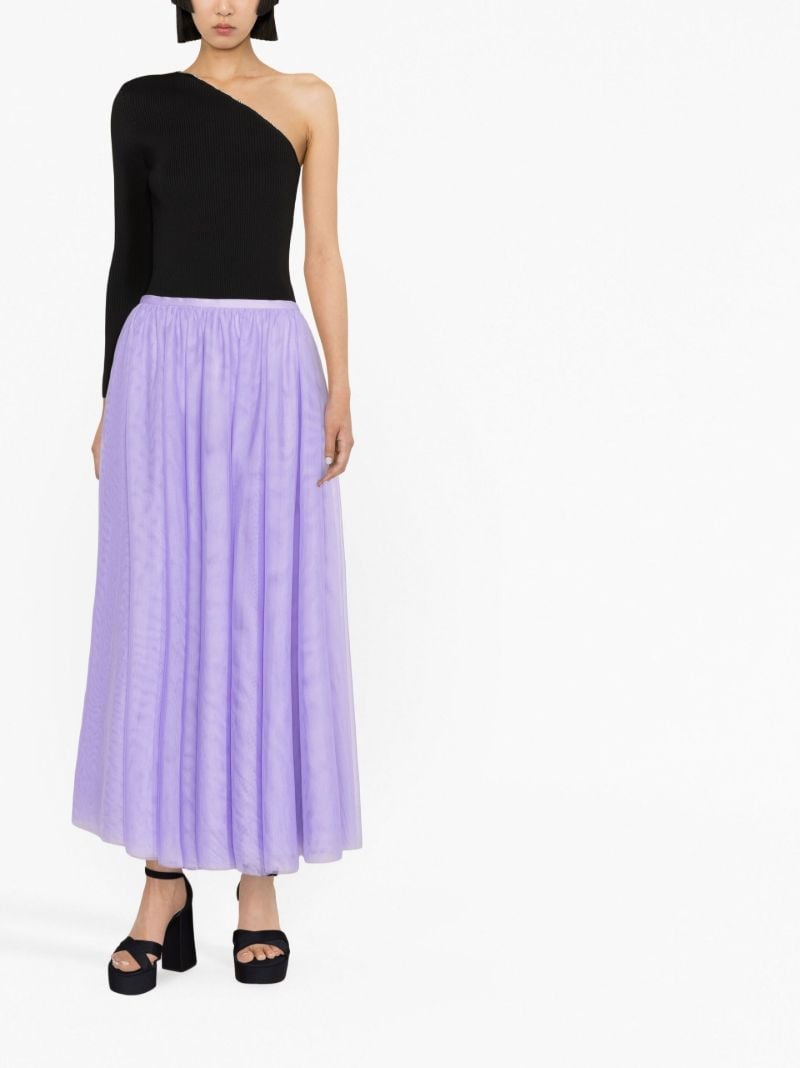 Purple Tulle Midi Skirt