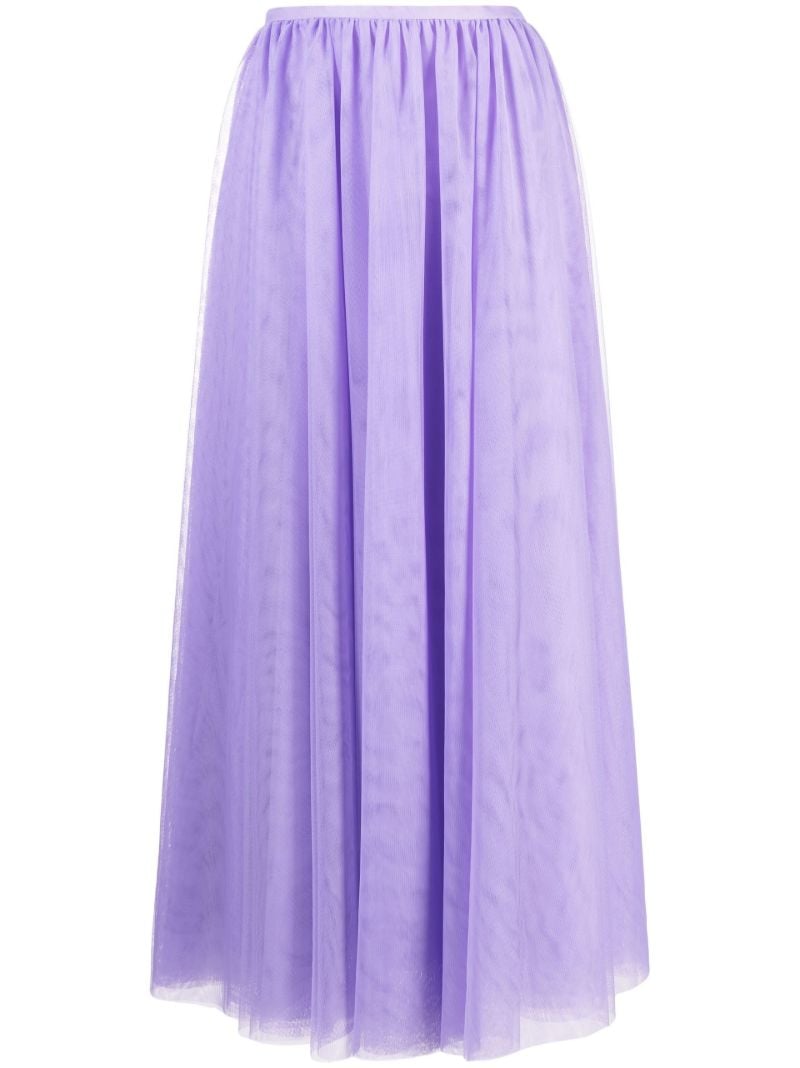 Purple Tulle Midi Skirt