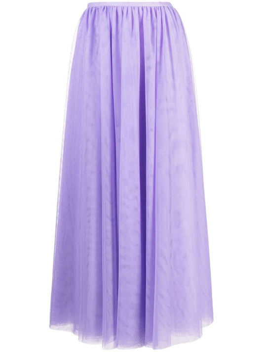 Purple Tulle Midi Skirt