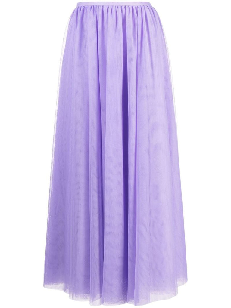 Purple Tulle Midi Skirt