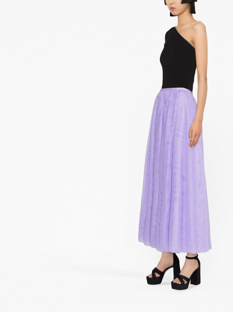 Purple Tulle Midi Skirt