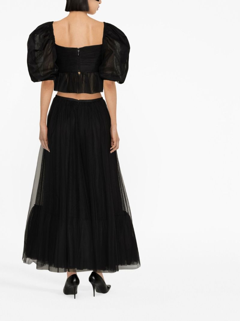 Black Tulle Crop Top
