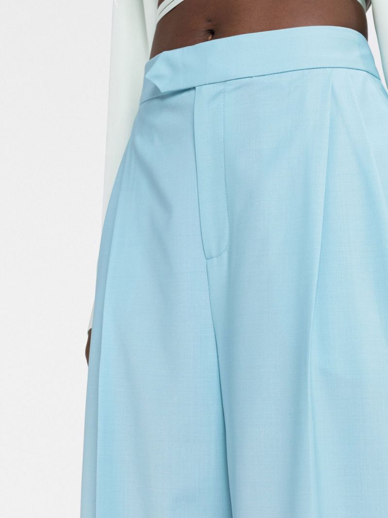Blue High-waisted Wide-leg Trousers