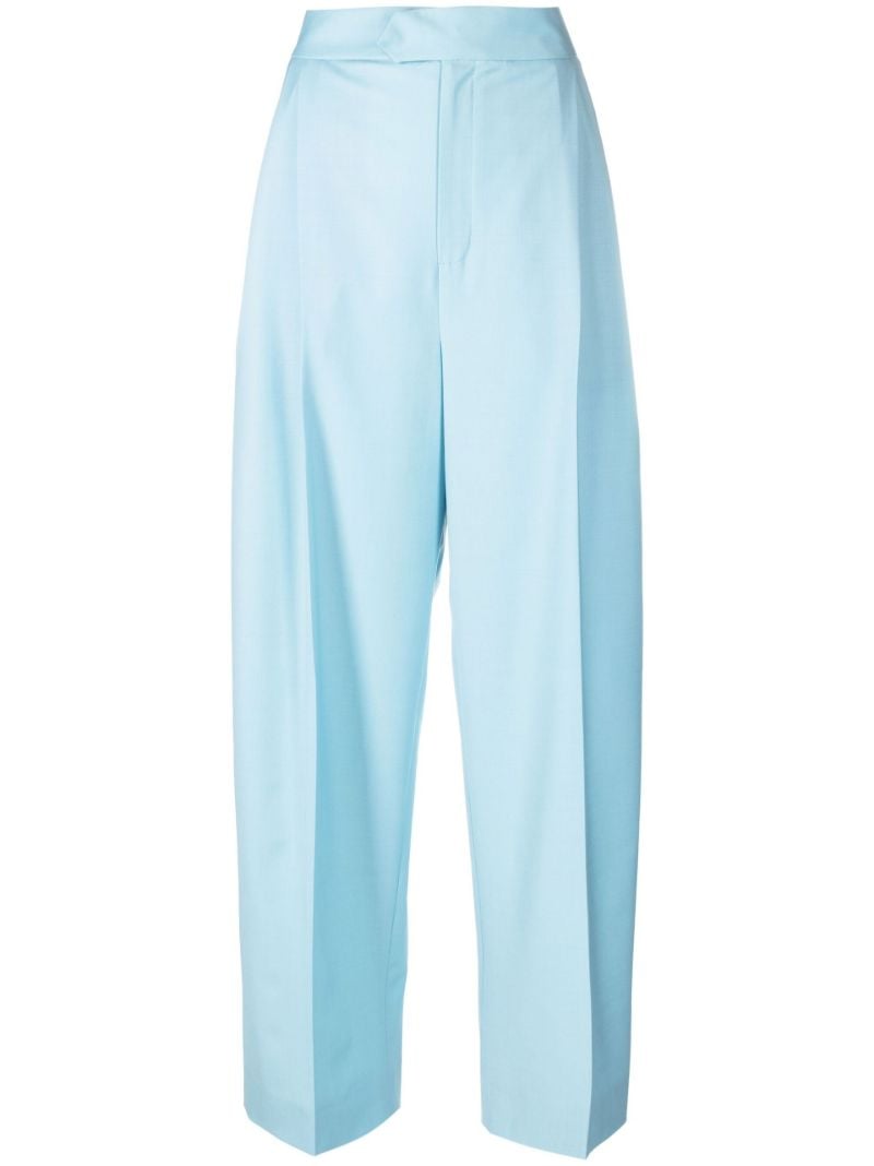 Blue High-waisted Wide-leg Trousers