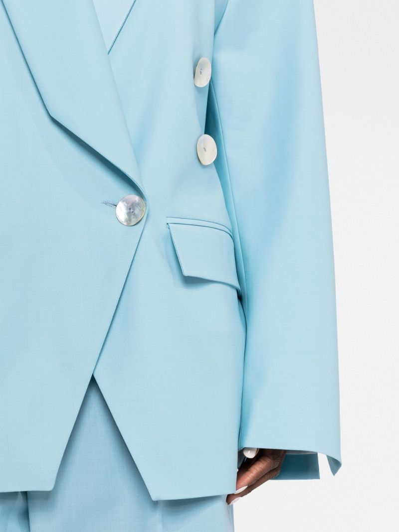 Blue Oversize Double-breasted Blazer