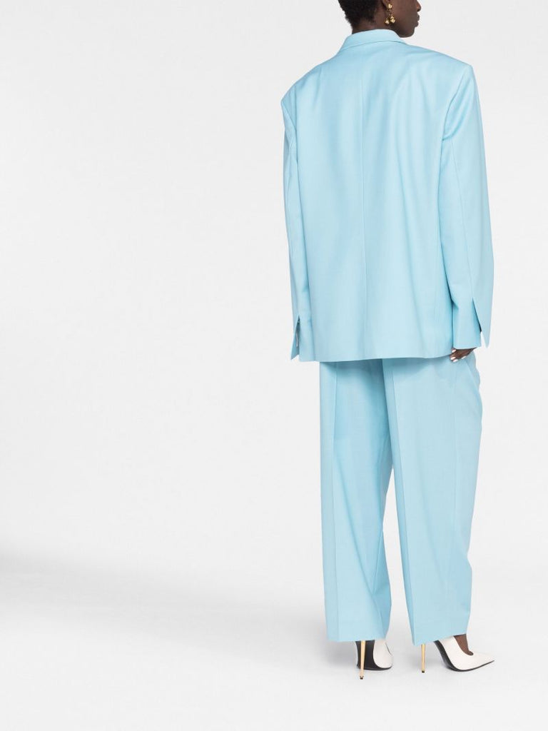 Blue Oversize Double-breasted Blazer