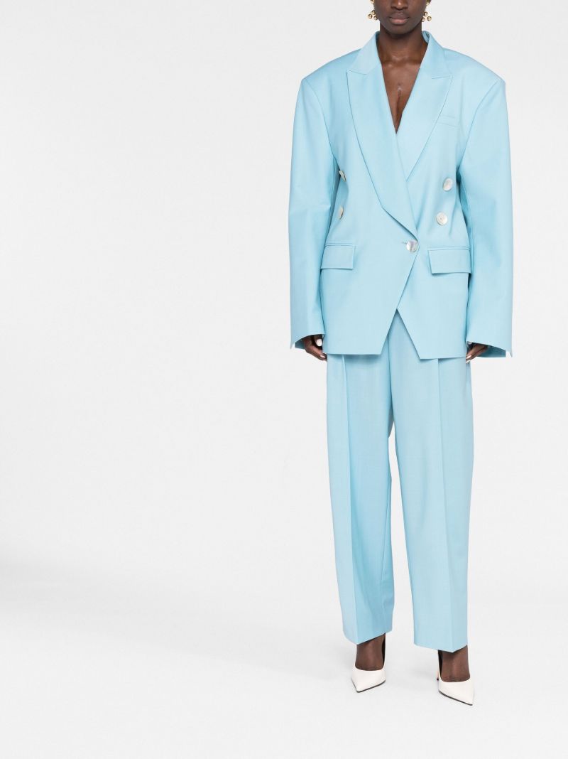 Blue Oversize Double-breasted Blazer