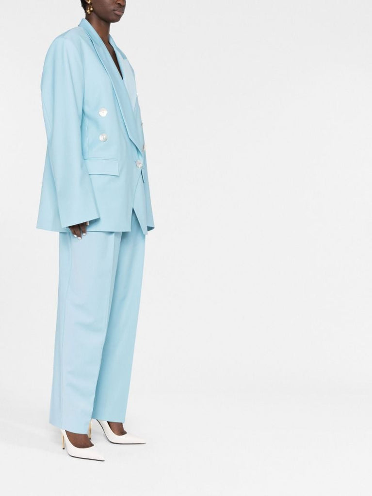 Blue Oversize Double-breasted Blazer