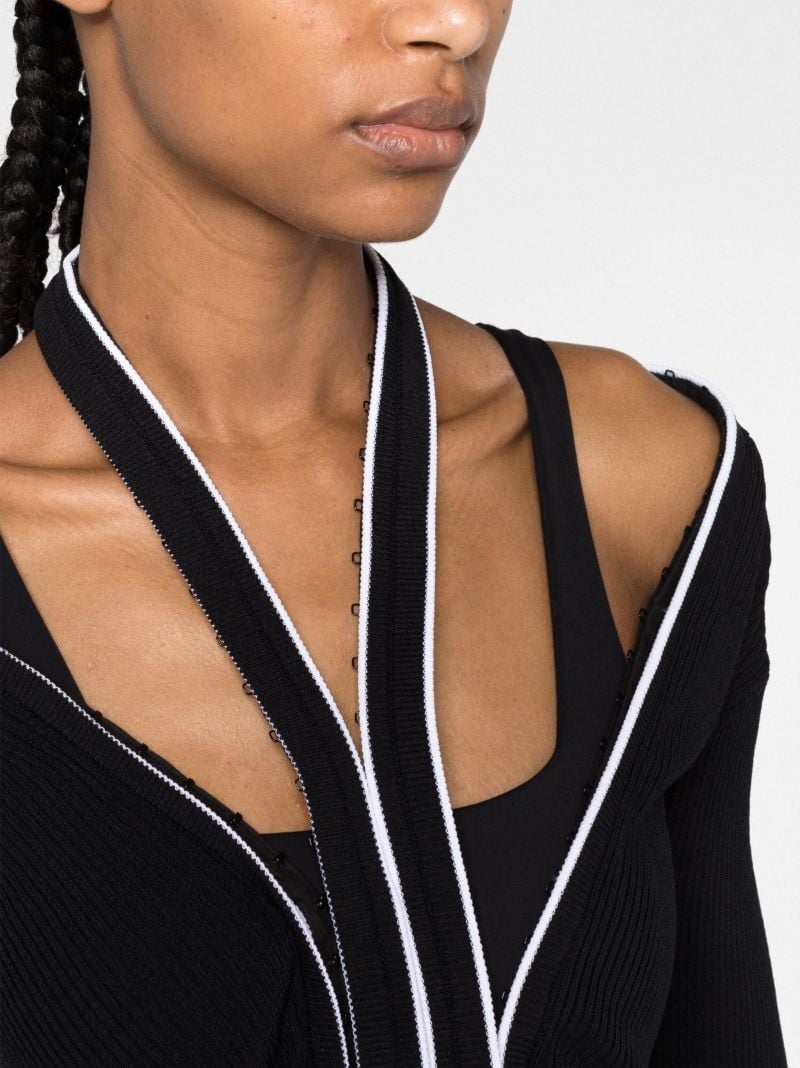 Black Hook and Eye Cut-out Cardigan