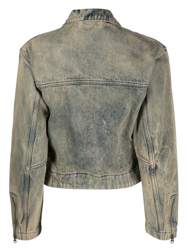 Neutral Tudor Zip-up Denim Jacket
