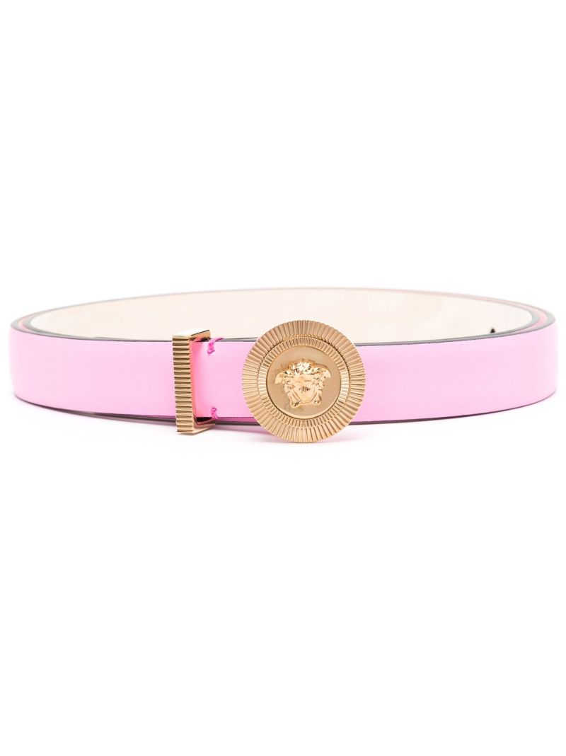 Pink Medusa Head Leather Belt