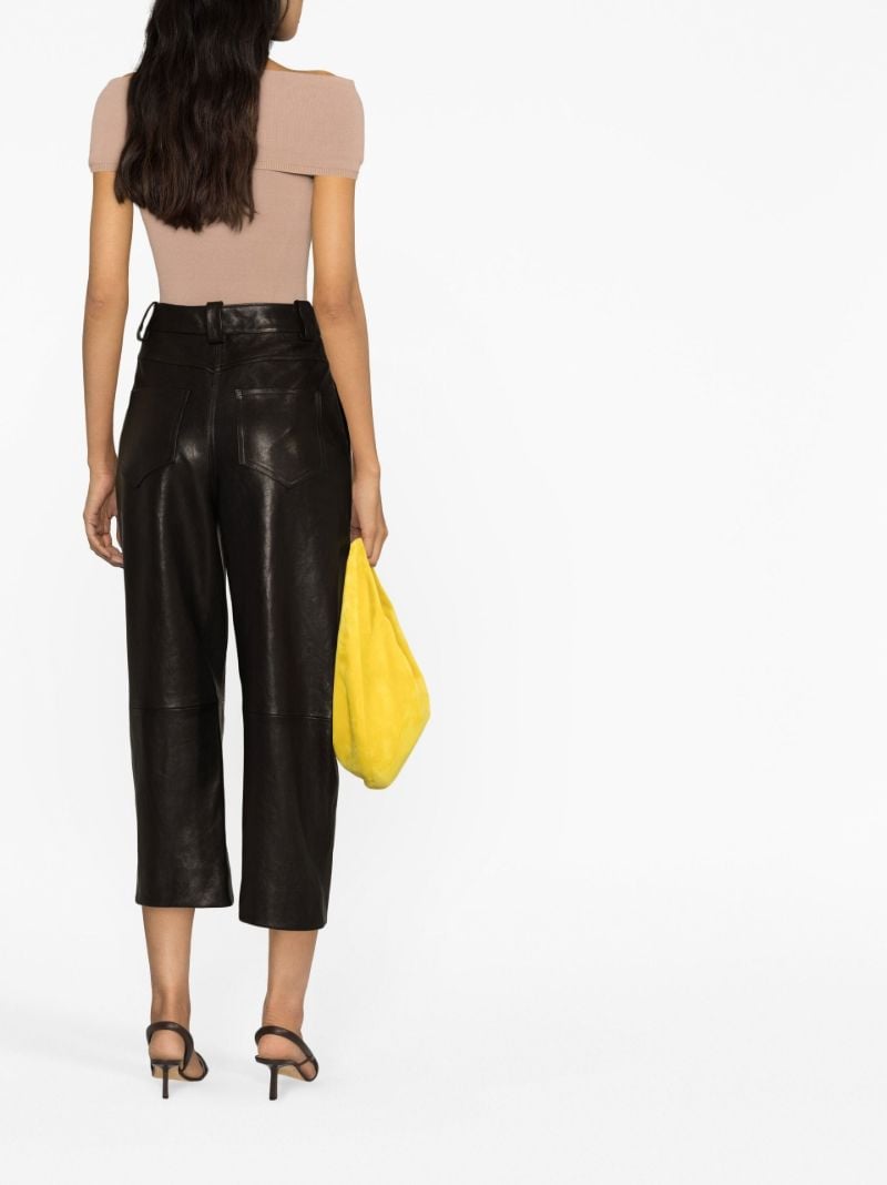Black the Hewey Cropped Leather Trousers