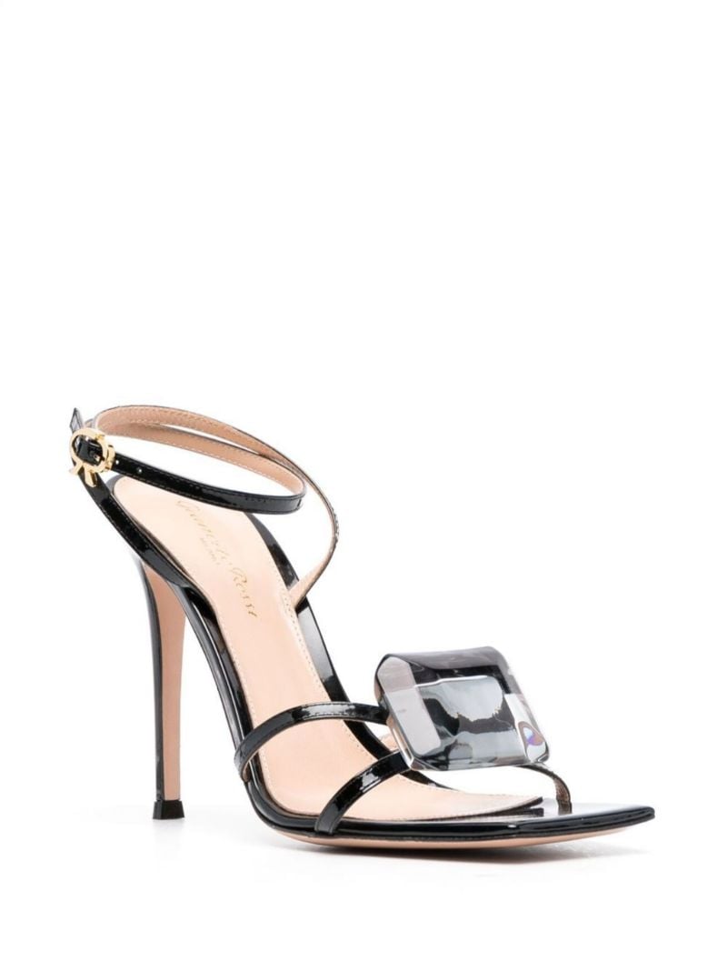 Black 115 Crystal Detail Sandals