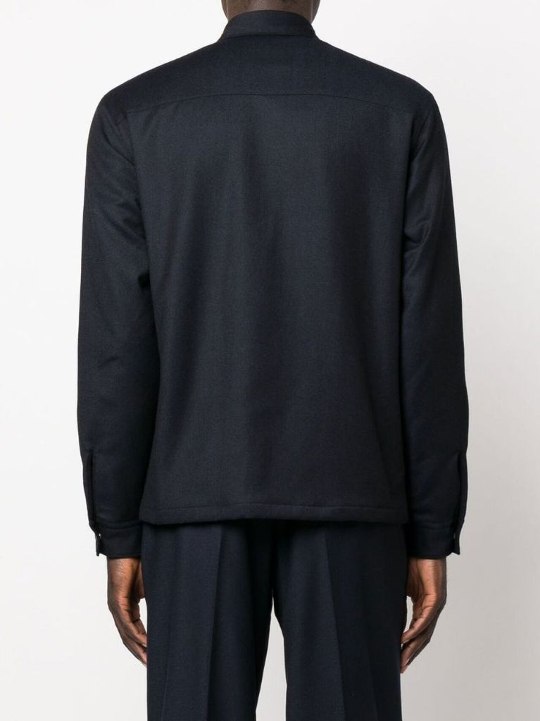 Blue Techmerino Padded Wool Overshirt