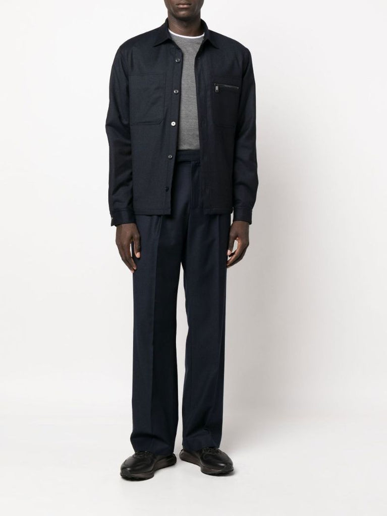 Blue Techmerino Padded Wool Overshirt