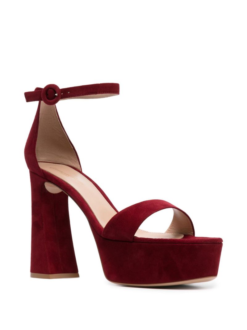 Red 125 Suede Platform Sandals