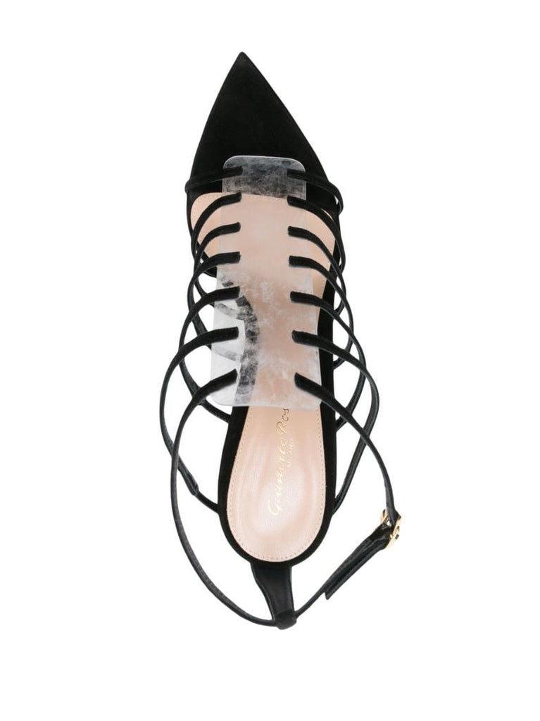 Black 110 Cut-out Suede Sandals