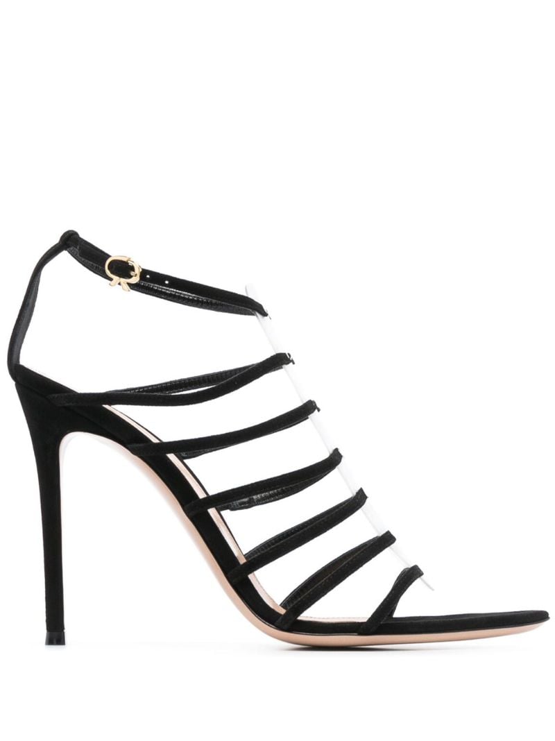 Black 110 Cut-out Suede Sandals