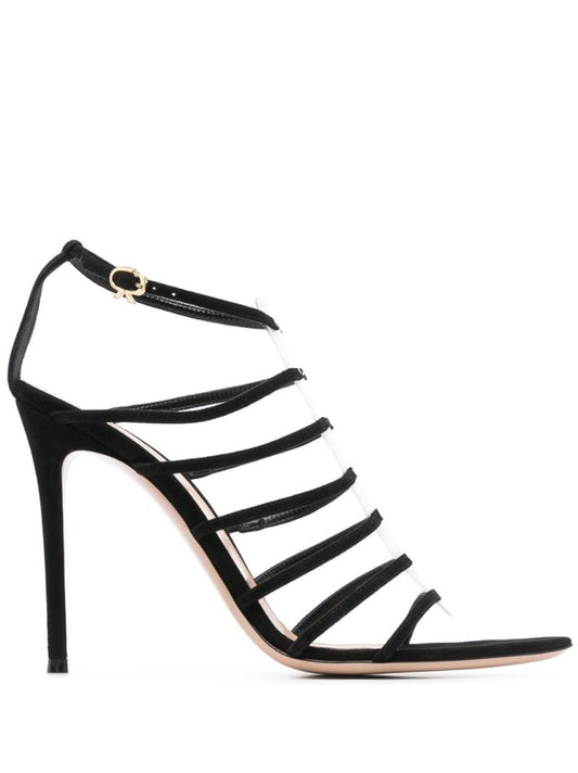 Black 110 Cut-out Suede Sandals