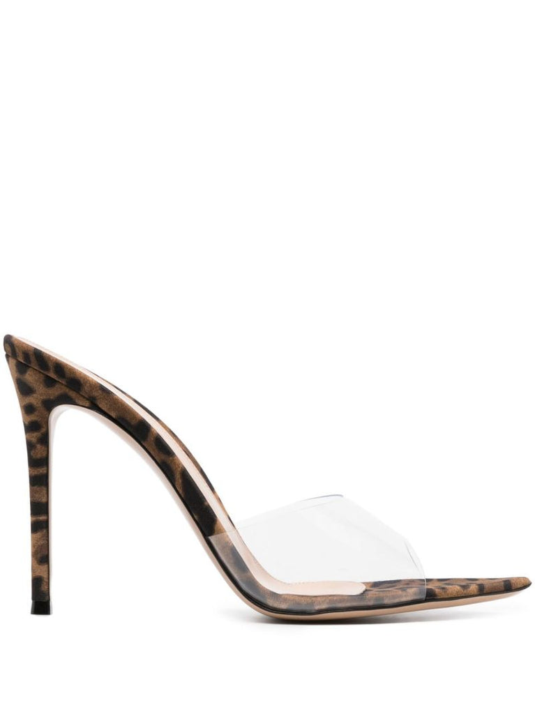 Brown Elle 105 Leopard-print Mules