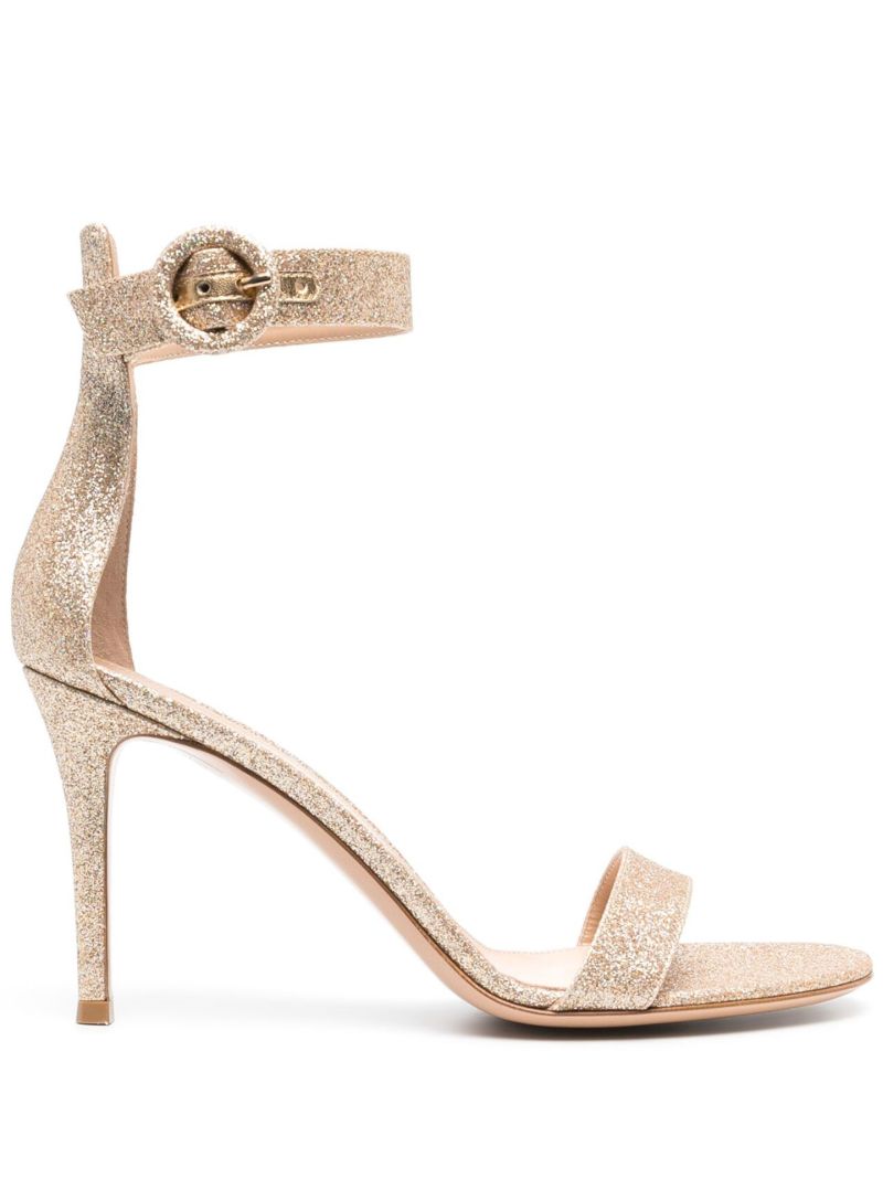Gold-tone Portofino 90 Glitter Sandals