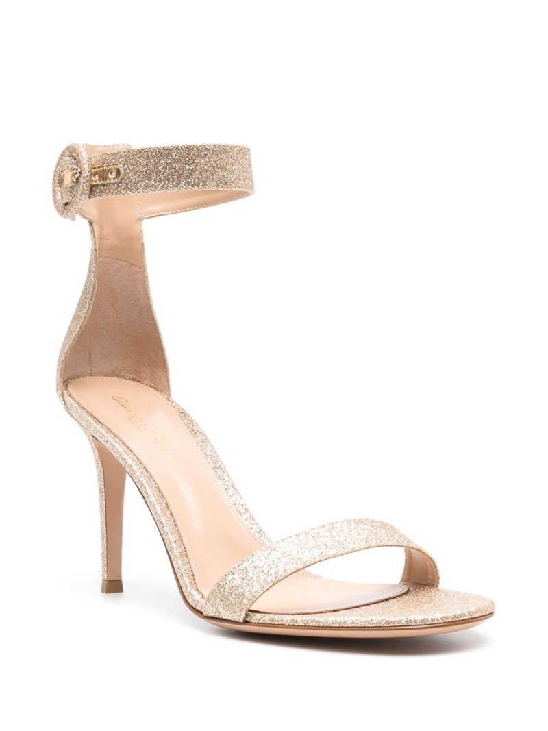 Gold-tone Portofino 90 Glitter Sandals